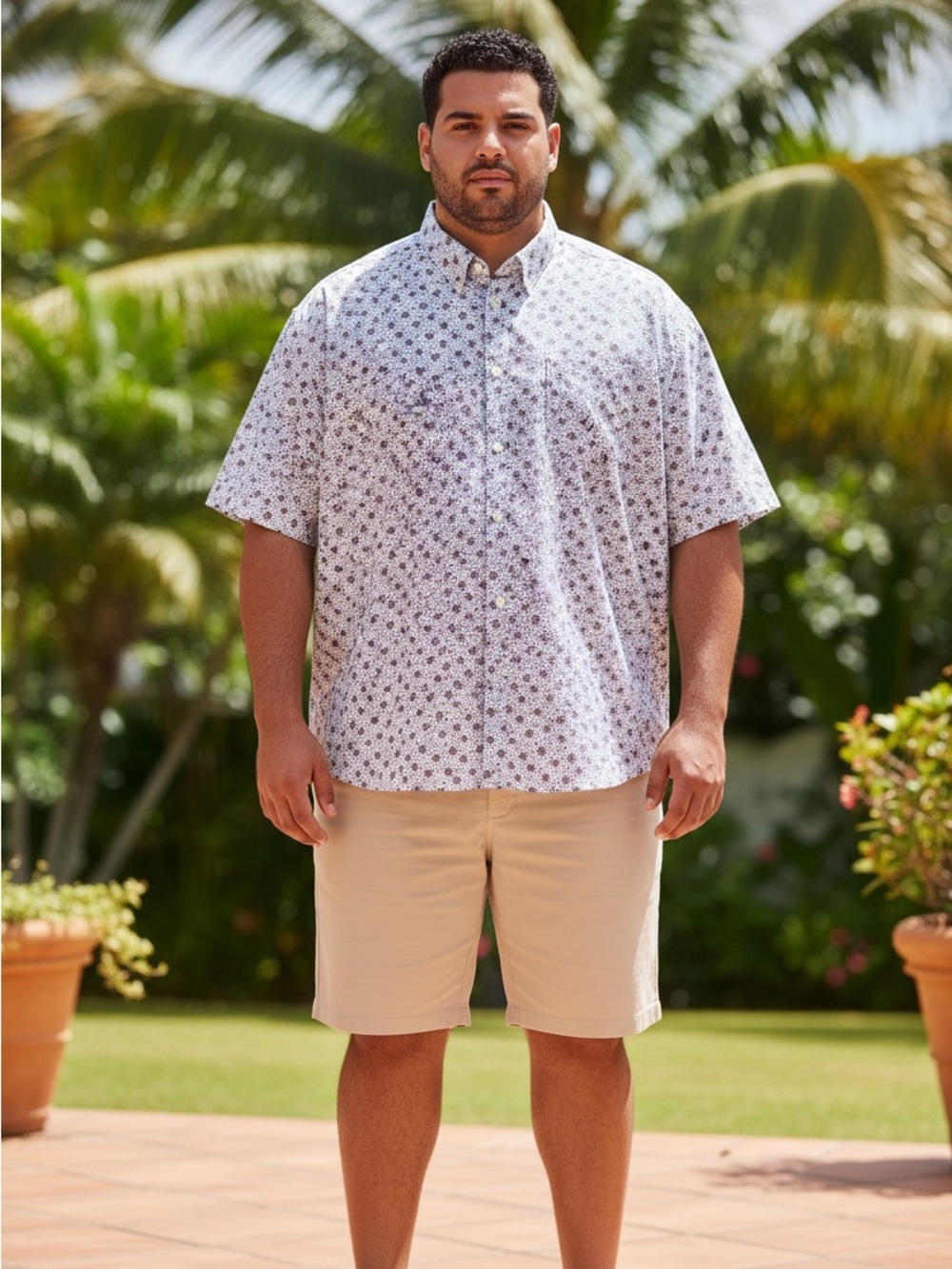 Nautica Navtech 3XL Short Sleeve Button Down Shirt Floral Print Casual Summer